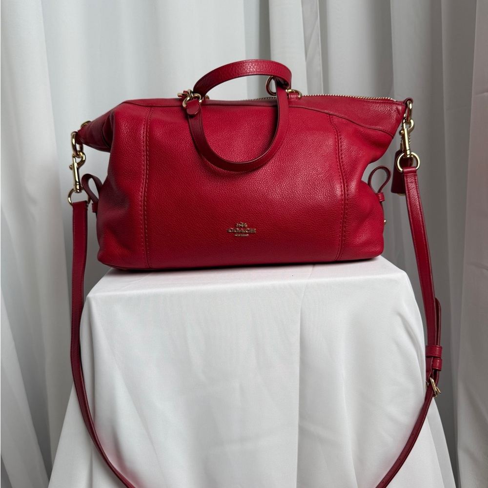 Coach Cherry Red Leather Shoulder Bag